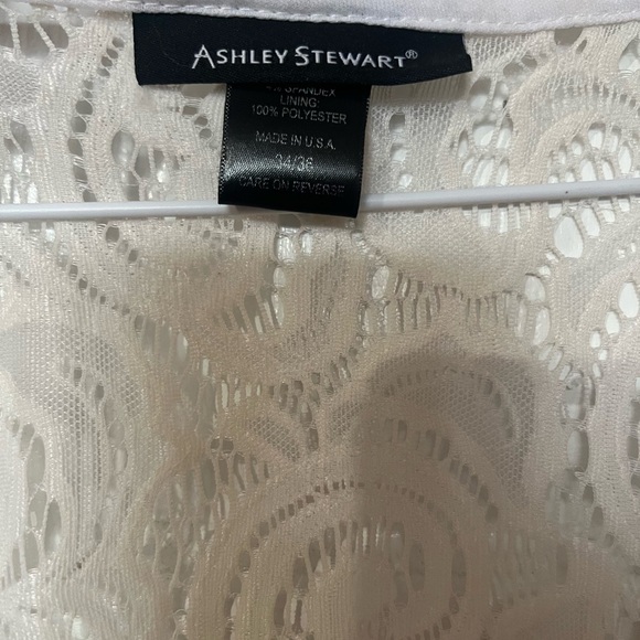 Ashley Stewart Cream Lace Overlay Top - Picture 2 of 4